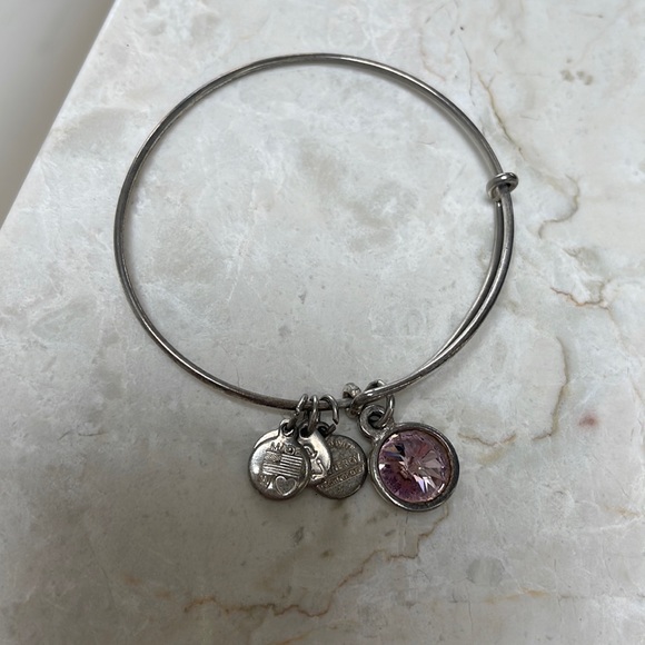 Alex&Ani Bangle Bracelet June Birthstone Amethyst - Picture 1 of 3